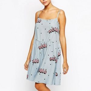 Lazy Oaf Hello Oversized Babydoll Dress S